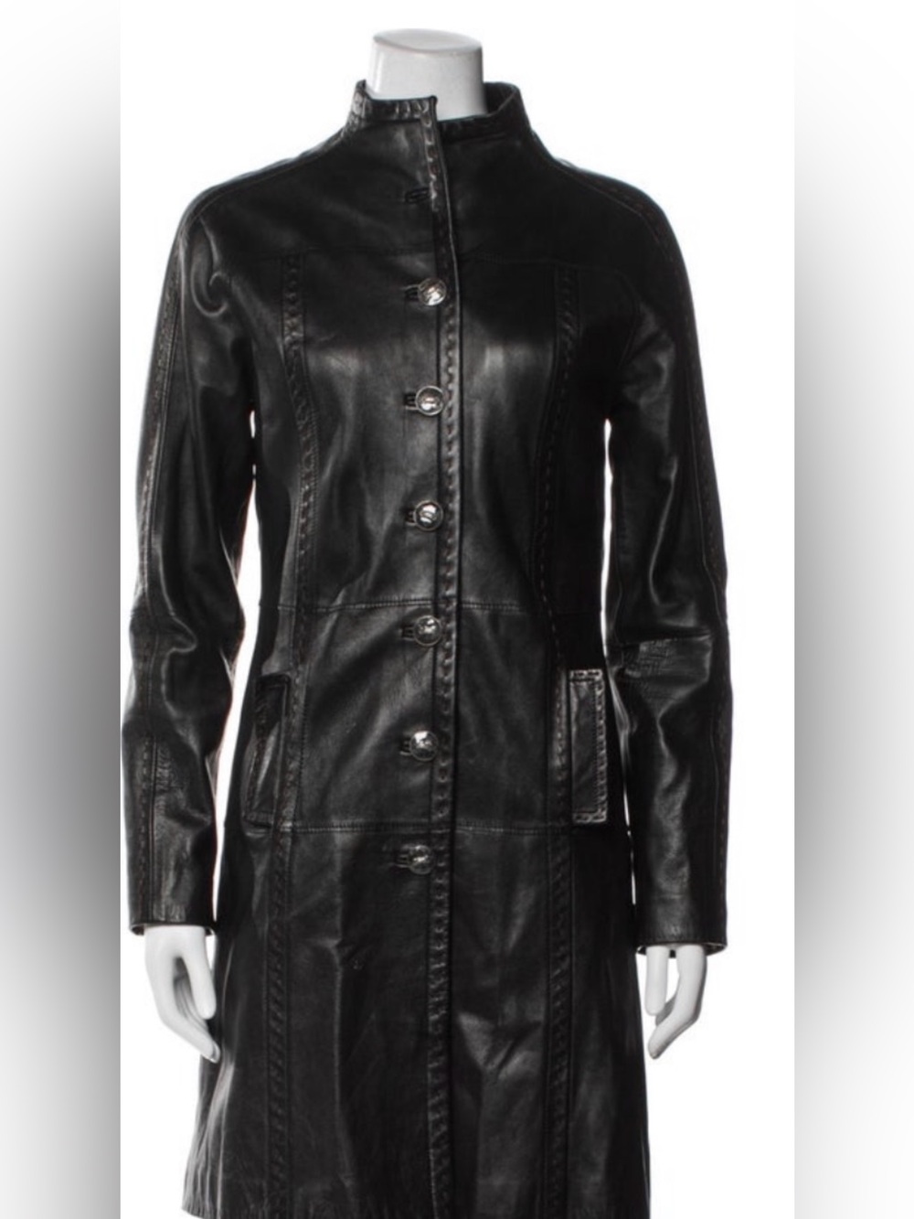 St. John Collection Supple Soft Black Leather Coat – Size 12 - Picture 3 of 9
